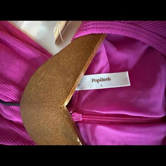 NWT Pink Popilush Shapewear Modal Crew Neck Slimming Maxi Dress, Size Large - Picture 8 of 9